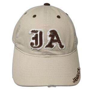 TBL Headwear Jamaica Baseball Cap Beige Brown One Size Slideback Distressed Hat